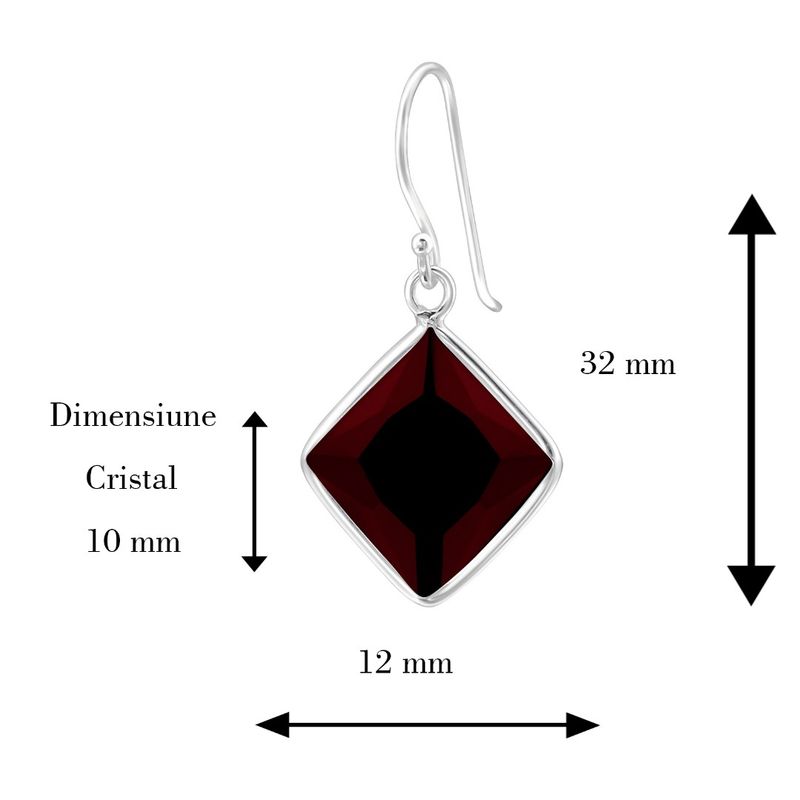 Fashion, accesorii si bijuterii - Femei - Bijuterii femei - Cercei femei - Cercei argint, rotund, cristale Granat, A4S23459-3 - Infinity.ro
