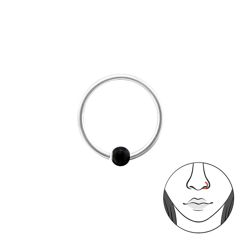 Fashion, accesorii si bijuterii - Femei - Bijuterii femei - Cercei femei - Piercing nas din argint, rotund, silver, A4S34606 - Infinity.ro