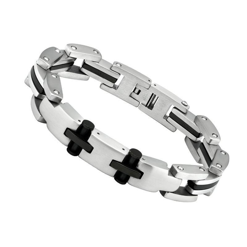 Fashion, accesorii si bijuterii - Barbati - Bijuterii barbati - Bratari barbati - Bratara din otel inoxidabil, Grad chirurgical 316L, Cross, A4S1899 - Infinity.ro