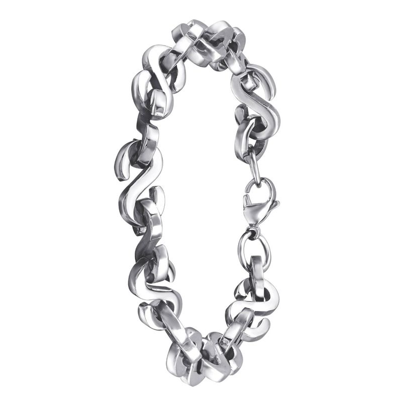 Fashion, accesorii si bijuterii - Barbati - Bijuterii barbati - Bratari barbati - Bratara din otel inoxidabil, Grad chirurgical 316L, Lant, A4S1874 - Infinity.ro