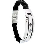 Fashion, accesorii si bijuterii - Barbati - Bijuterii barbati - Bratari barbati - Bratara din otel inoxidabil, Grad chirurgical 316L, Cross, A4S1892 - Infinity.ro