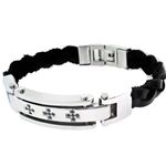 Fashion, accesorii si bijuterii - Barbati - Bijuterii barbati - Bratari barbati - Bratara din otel inoxidabil, Grad chirurgical 316L, Cross, A4S1892 - Infinity.ro