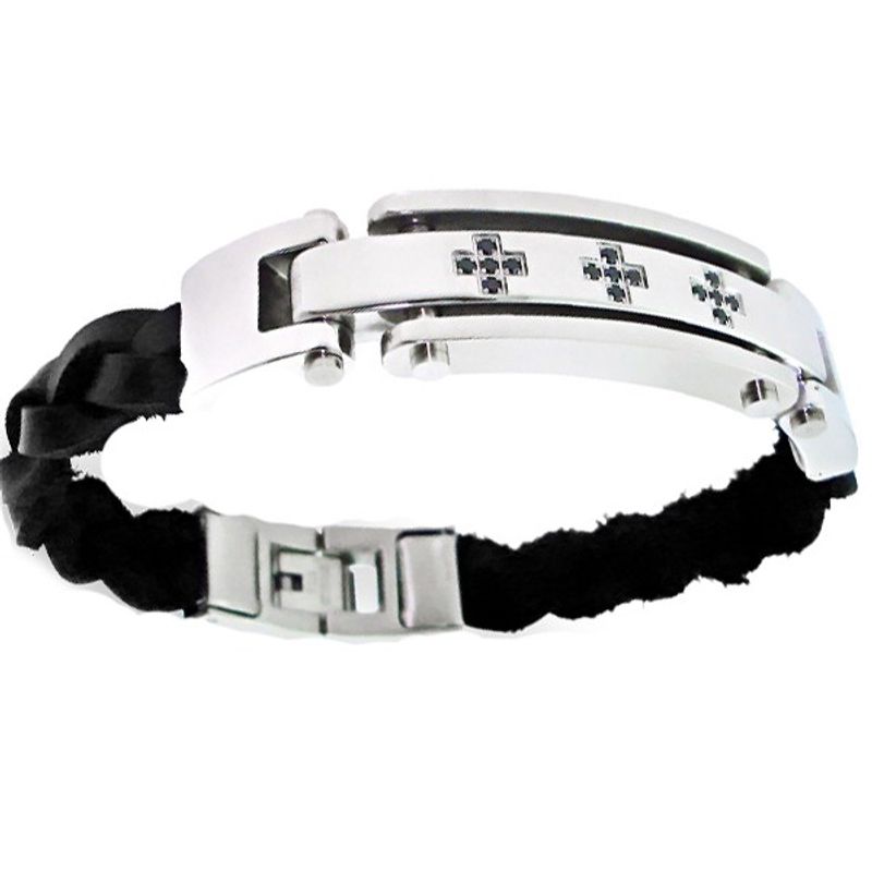 Fashion, accesorii si bijuterii - Barbati - Bijuterii barbati - Bratari barbati - Bratara din otel inoxidabil, Grad chirurgical 316L, Cross, A4S1892 - Infinity.ro