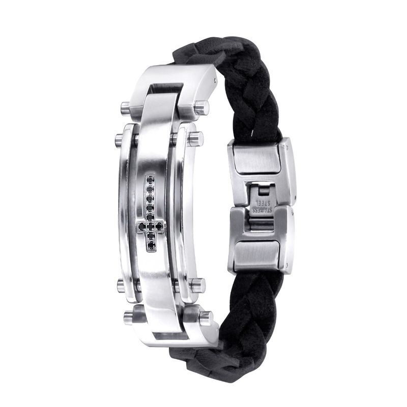 Fashion, accesorii si bijuterii - Barbati - Bijuterii barbati - Bratari barbati - Bratara din otel inoxidabil, Grad chirurgical 316L, Cross, A4S1886 - Infinity.ro