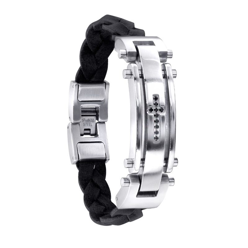 Fashion, accesorii si bijuterii - Barbati - Bijuterii barbati - Bratari barbati - Bratara din otel inoxidabil, Grad chirurgical 316L, Cross, A4S1886 - Infinity.ro