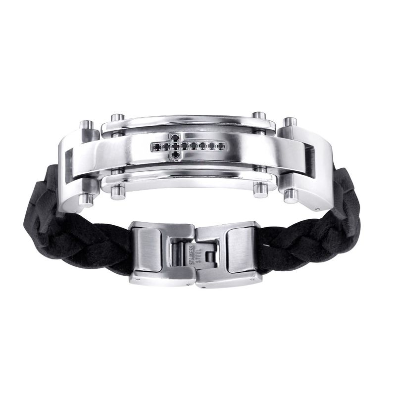 Fashion, accesorii si bijuterii - Barbati - Bijuterii barbati - Bratari barbati - Bratara din otel inoxidabil, Grad chirurgical 316L, Cross, A4S1886 - Infinity.ro