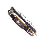 Fashion, accesorii si bijuterii - Barbati - Bijuterii barbati - Bratari barbati - Bratara din piele ecologica, Zodiac Rac, negru, BR38 - Infinity.ro