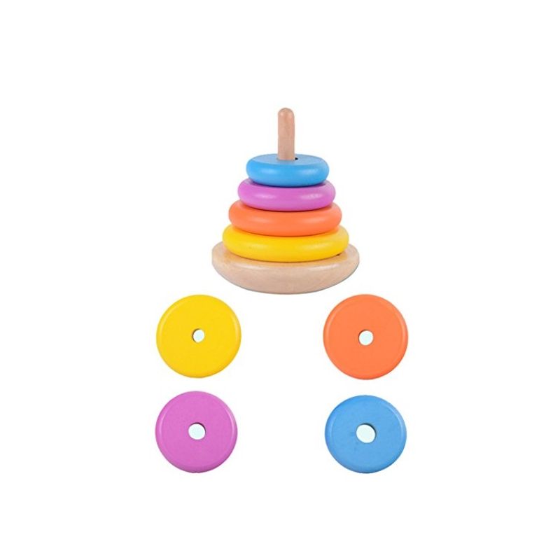 Jucarii, Copii si Bebe - Jucarii si jocuri - Jucarii & jocuri educative - Jucarii interactive - Stivuitor din lemn curCubeu, Lion, 7 piese, KT6018 - Infinity.ro