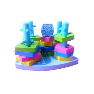 Jucarie cu forme geometrice din lemn, 21 piese, AK45