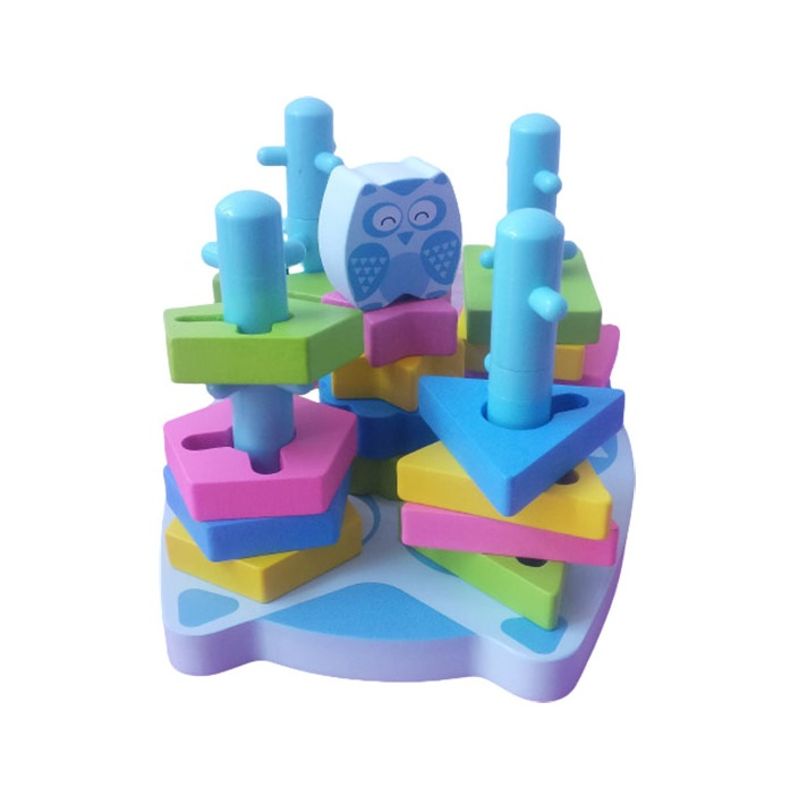 Jucarii, Copii si Bebe - Jucarii si jocuri - Jucarii & jocuri educative - Jucarii interactive - Jucarie cu forme geometrice din lemn, 21 piese, AK45 - Infinity.ro