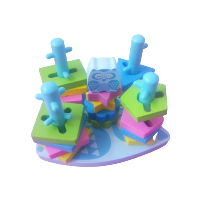 Jucarii, Copii si Bebe - Jucarii si jocuri - Jucarii & jocuri educative - Jucarii interactive - Jucarie cu forme geometrice din lemn, 21 piese, AK45 - Infinity.ro