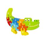 Jucarii, Copii si Bebe - Jucarii si jocuri - Jocuri si puzzle - Puzzle - Puzzle din lemn in forma de crocodil, 10 piese, AK42 - Infinity.ro