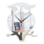 Casa si Gradina - Decoratiuni - Decoratiuni perete - Ceas decorativ de perete, Bufnita, Oglinda acrilica, 27 cm, MC-015 - Infinity.ro