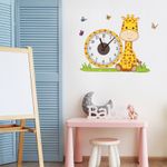 Casa si Gradina - Decoratiuni - Tapet - Ceas decorativ de perete, Girafa, Ceas cu Autocolant, 53 cm, CD865 - Infinity.ro