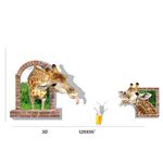 Casa si Gradina - Decoratiuni - Stickere decorative - Sticker decorativ, fereastra cu 2 girafe 130 cm, 60STK - Infinity.ro