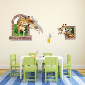 Sticker decorativ, fereastra cu 2 girafe 130 cm, 60STK