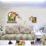 Casa si Gradina - Decoratiuni - Stickere decorative - Sticker decorativ, fereastra cu 2 girafe 130 cm, 60STK - Infinity.ro