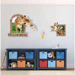 Casa si Gradina - Decoratiuni - Stickere decorative - Sticker decorativ, fereastra cu 2 girafe 130 cm, 60STK - Infinity.ro