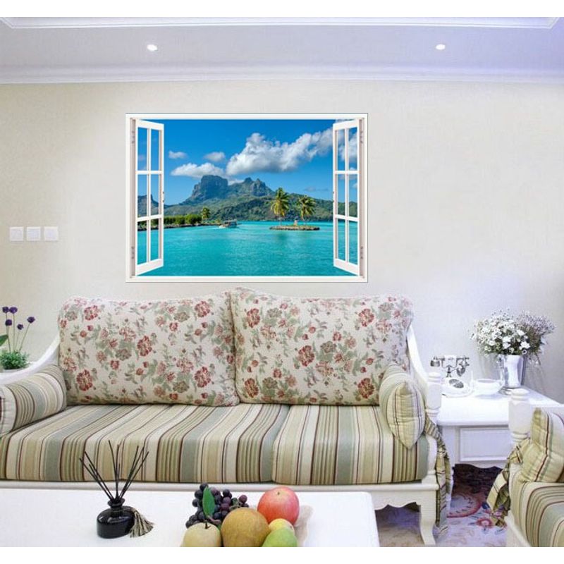 Casa si Gradina - Decoratiuni - Stickere decorative - Sticker decorativ, Fereastra 3D, Ocean, 85 cm, 554STK - Infinity.ro