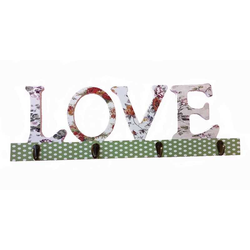 Casa si Gradina - Mobilier - Organizare si depozitare - Cuiere - Cuier cu 4 agatatori, Love, 45 cm, 776B - Infinity.ro