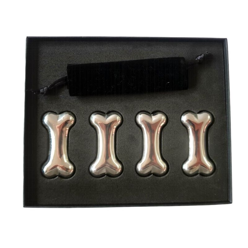 Casa si Gradina - Bucatarie si vesela - Accesorii bar - Forme cuburi de gheata - Set 4 Cuburi Oase pentru racirea bauturilor, argintiu, 5 cm, HML59 - Infinity.ro
