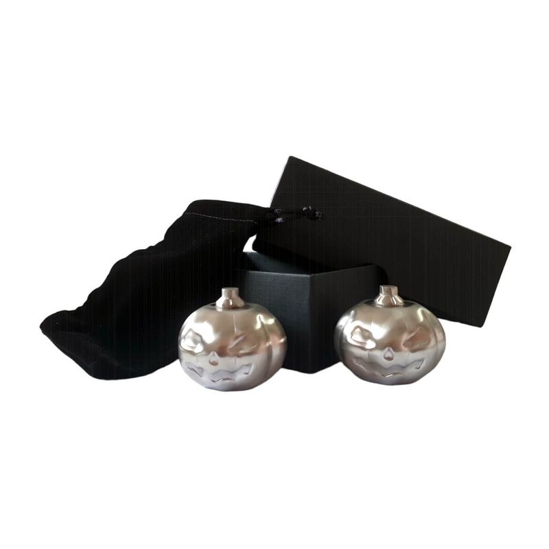 Casa si Gradina - Bucatarie si vesela - Accesorii bar - Forme cuburi de gheata - Set 2 Cuburi Dovleac pentru racirea bauturilor, argintiu, 4 cm, HML58 - Infinity.ro