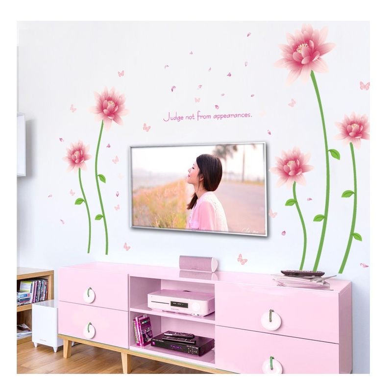 Casa si Gradina - Decoratiuni - Stickere decorative - Sticker decorativ, flori roz, 187 cm, 732STK - Infinity.ro
