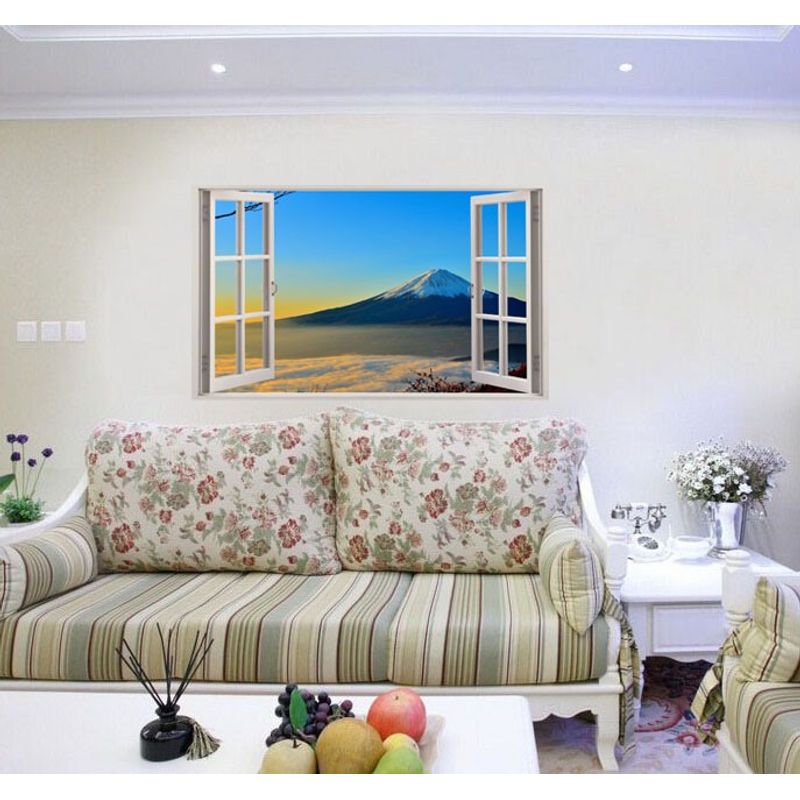 Casa si Gradina - Decoratiuni - Stickere decorative - Sticker decorativ, Fereastra 3D, Munte, 85 cm, 537STK - Infinity.ro