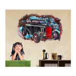 Casa si Gradina - Decoratiuni - Stickere decorative - Sticker decorativ, Gaura in perete 3D, Masina, 85 cm, 1013STK - Infinity.ro