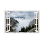 Casa si Gradina - Decoratiuni - Stickere decorative - Sticker decorativ, Fereastra 3D, Munte, 85 cm, 630STK - Infinity.ro