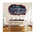 Casa si Gradina - Decoratiuni - Stickere decorative - Sticker decorativ, Gaura in perete 3D, Masina, 80 cm, 1007STK-1 - Infinity.ro