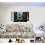 Casa si Gradina - Decoratiuni - Stickere decorative - Sticker decorativ, Fereastra 3D, Manhattan Bridge, 85 cm, 571STK - Infinity.ro