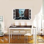 Casa si Gradina - Decoratiuni - Stickere decorative - Sticker decorativ, Fereastra 3D, Manhattan Bridge, 85 cm, 571STK - Infinity.ro
