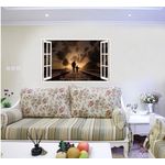 Casa si Gradina - Decoratiuni - Stickere decorative - Sticker decorativ, Fereastra 3D, Tatal sicopilul, 85 cm, 595STK - Infinity.ro