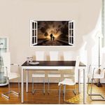 Casa si Gradina - Decoratiuni - Stickere decorative - Sticker decorativ, Fereastra 3D, Tatal sicopilul, 85 cm, 595STK - Infinity.ro