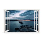 Casa si Gradina - Decoratiuni - Stickere decorative - Sticker decorativ, Fereastra 3D, Ocean, 85 cm, 556STK - Infinity.ro