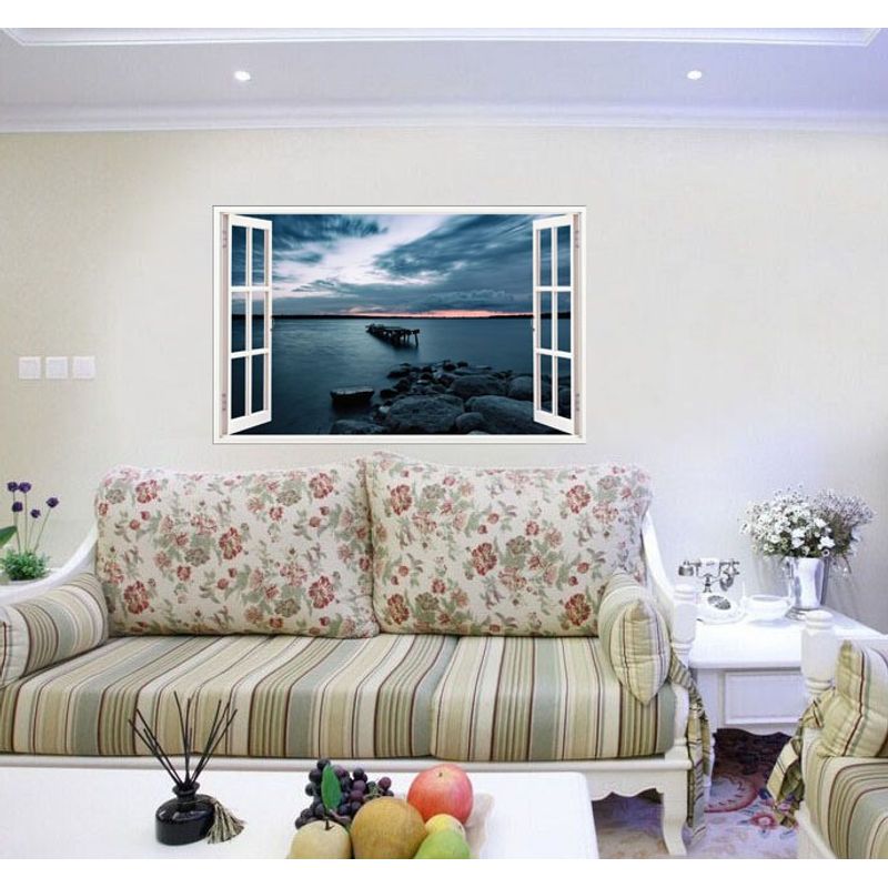Casa si Gradina - Decoratiuni - Stickere decorative - Sticker decorativ, Fereastra 3D, Ocean, 85 cm, 556STK - Infinity.ro
