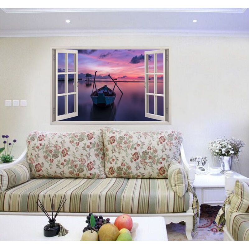 Casa si Gradina - Decoratiuni - Stickere decorative - Sticker decorativ, Fereastra 3D, Lac, 85 cm, 542STK-1 - Infinity.ro