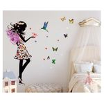 Casa si Gradina - Decoratiuni - Stickere decorative - Sticker decorativ, Printesa, Fluturi, 110 cm, 730STK - Infinity.ro