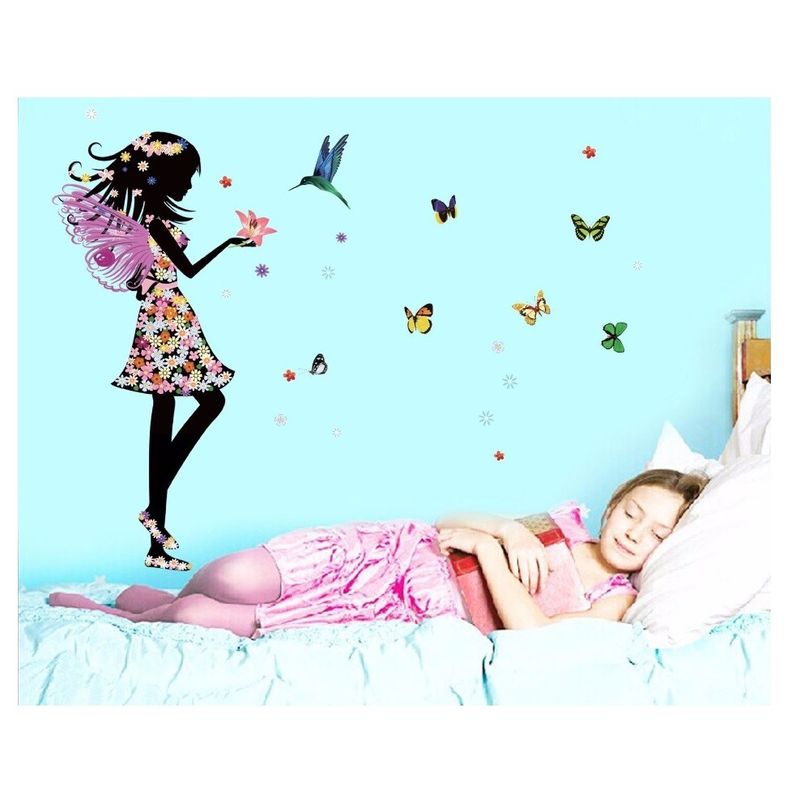 Casa si Gradina - Decoratiuni - Stickere decorative - Sticker decorativ, Printesa, Fluturi, 110 cm, 730STK - Infinity.ro