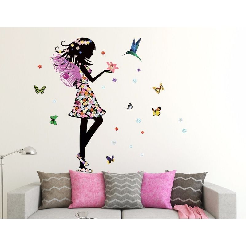 Casa si Gradina - Decoratiuni - Stickere decorative - Sticker decorativ, Printesa, Fluturi, 110 cm, 730STK - Infinity.ro
