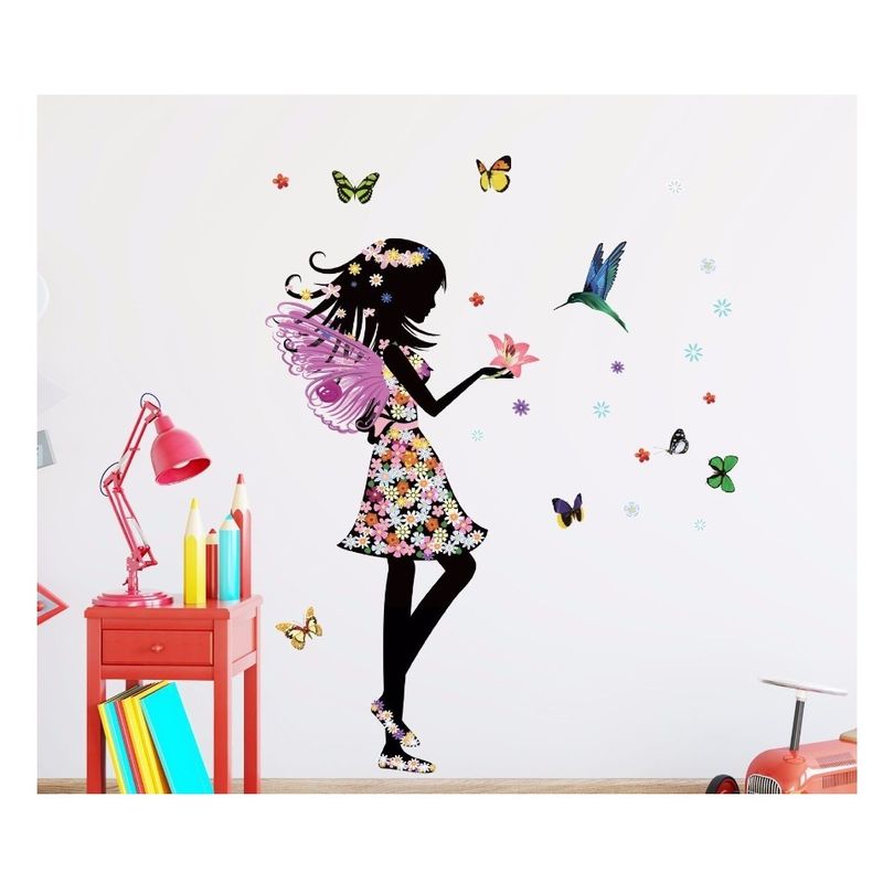 Casa si Gradina - Decoratiuni - Stickere decorative - Sticker decorativ, Printesa, Fluturi, 110 cm, 730STK - Infinity.ro