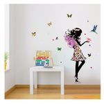 Casa si Gradina - Decoratiuni - Stickere decorative - Sticker decorativ, Printesa, Fluturi, 110 cm, 730STK - Infinity.ro