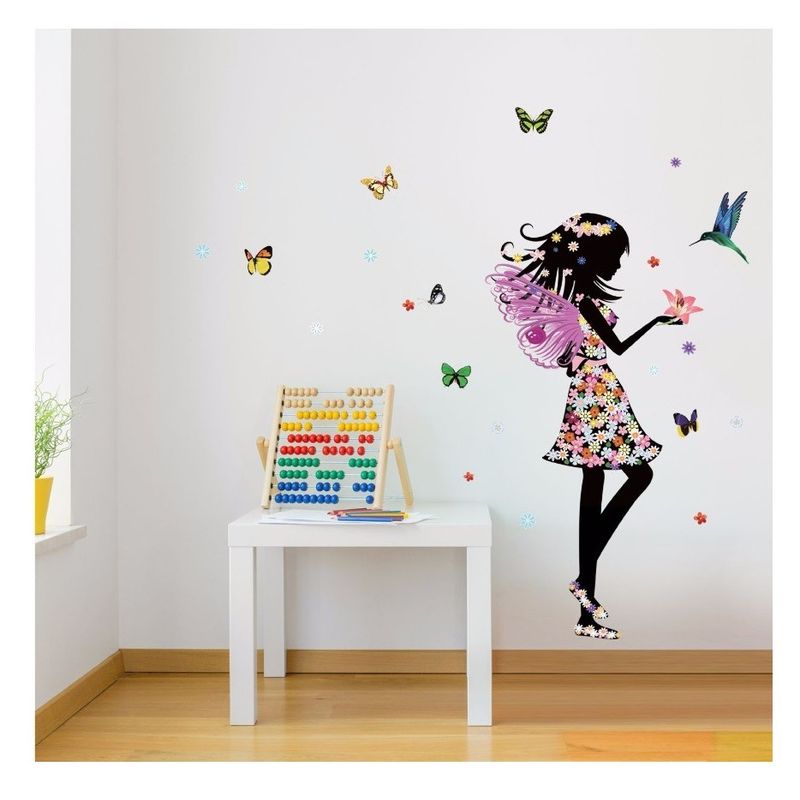 Casa si Gradina - Decoratiuni - Stickere decorative - Sticker decorativ, Printesa, Fluturi, 110 cm, 730STK - Infinity.ro