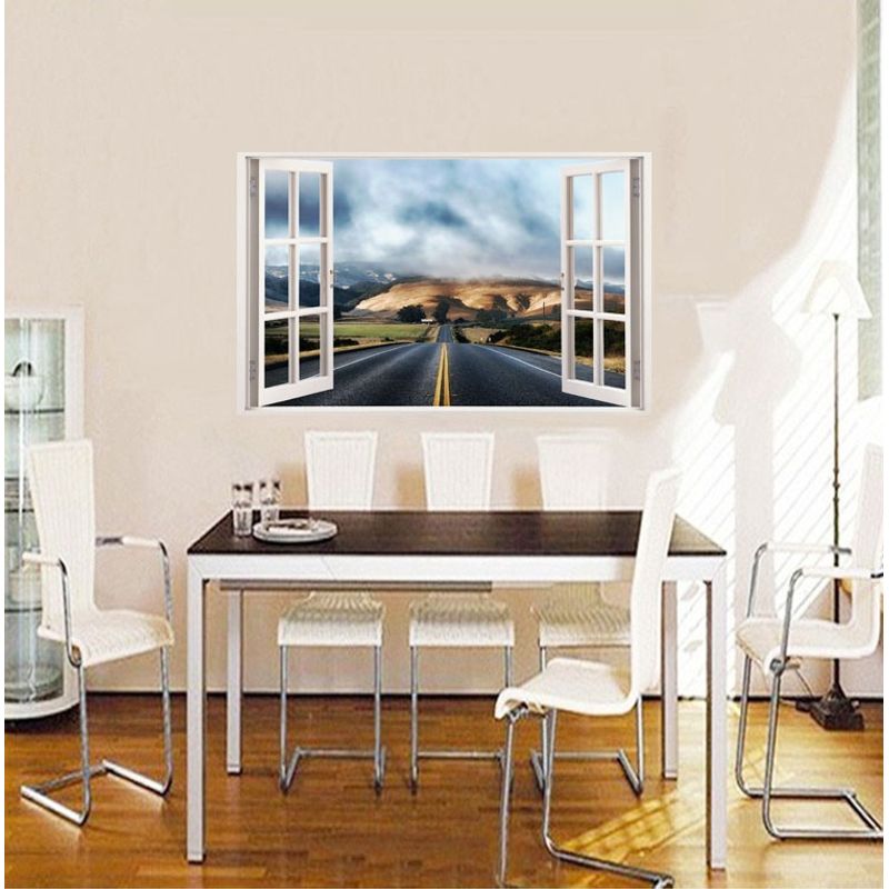 Casa si Gradina - Decoratiuni - Stickere decorative - Sticker decorativ, Fereastra 3D, Sosea, 85 cm, 518STK - Infinity.ro