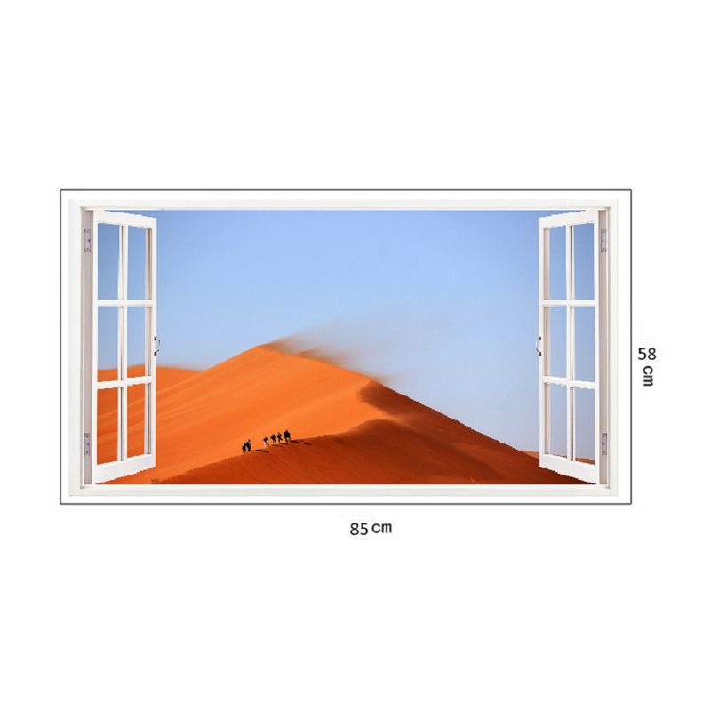 Casa si Gradina - Decoratiuni - Stickere decorative - Sticker decorativ, Fereastra 3D, Dune de nisip, 85 cm, 201STK - Infinity.ro