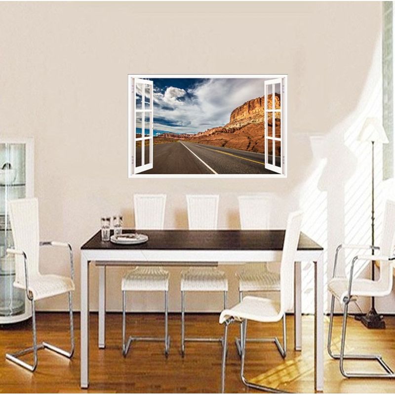 Casa si Gradina - Decoratiuni - Stickere decorative - Sticker decorativ, Fereastra 3D, Sosea, 85 cm, 575STK - Infinity.ro