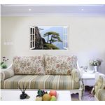 Casa si Gradina - Decoratiuni - Stickere decorative - Sticker decorativ, Fereastra 3D, Peisaj de munte, 85 cm, 579STK - Infinity.ro