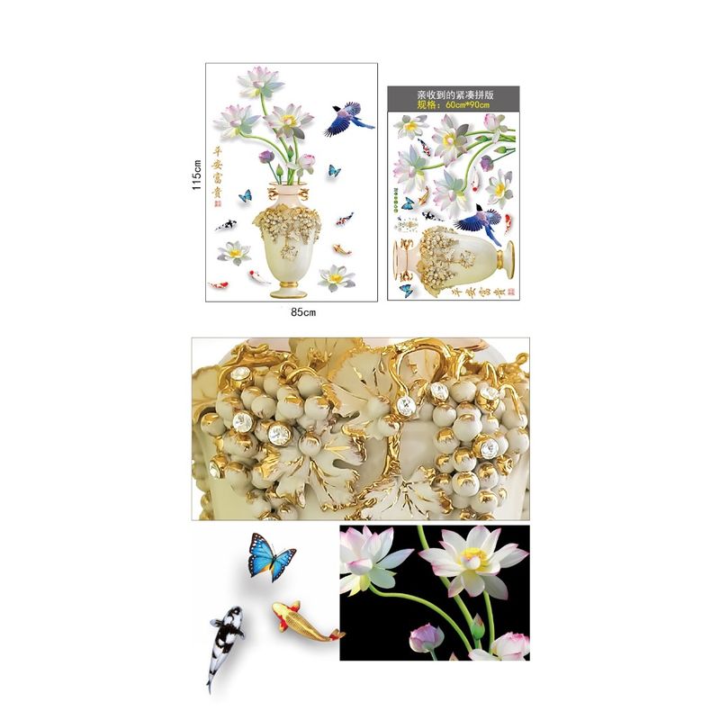 Casa si Gradina - Decoratiuni - Stickere decorative - Sticker decorativ, Vaza cu flori, 115 cm, 759STK - Infinity.ro