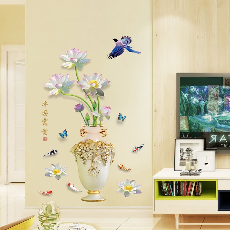Casa si Gradina - Decoratiuni - Stickere decorative - Sticker decorativ, Vaza cu flori, 115 cm, 759STK - Infinity.ro